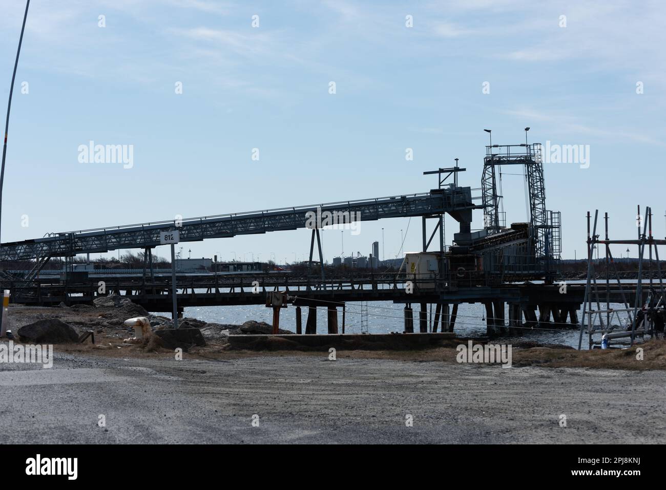 Abandoned and rusting ship gravel loader Stock Photo - Alamy