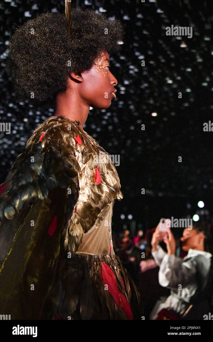 Paris, France. 01st Apr, 2023. Model walks the EIDM Fashion & Luxury ...