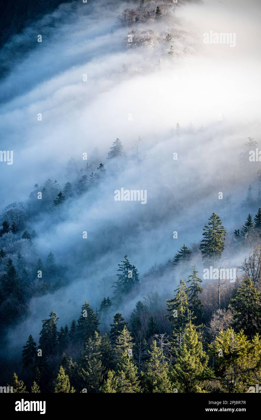 Fog moving on mountain top hi-res stock photography and images - Alamy