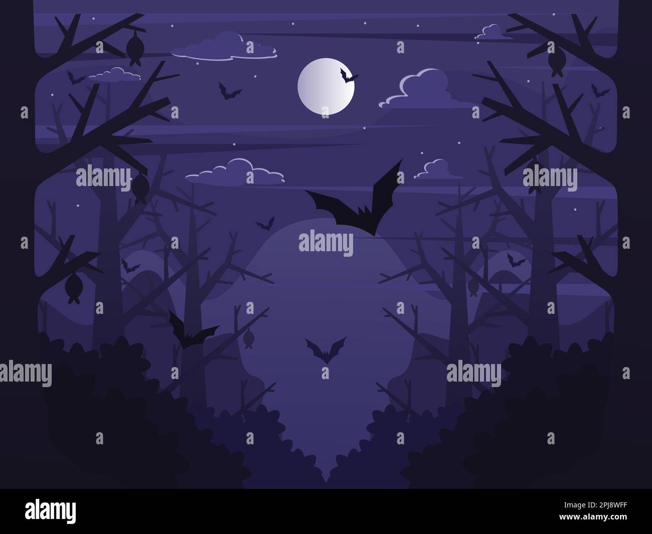 Halloween background with a bat at night Stock Vector Image & Art - Alamy