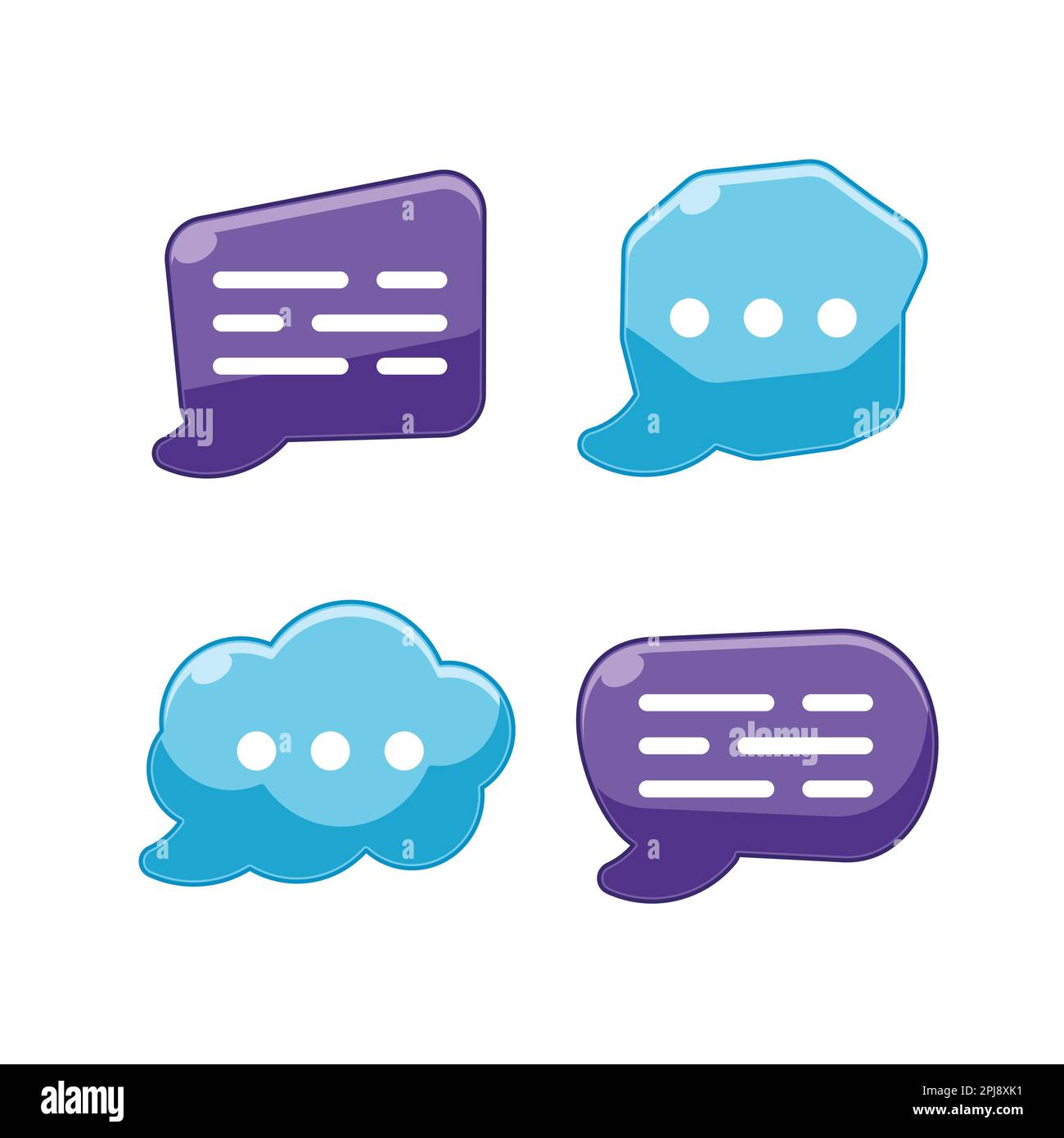 Group of speech bubbles with lines Stock Vector