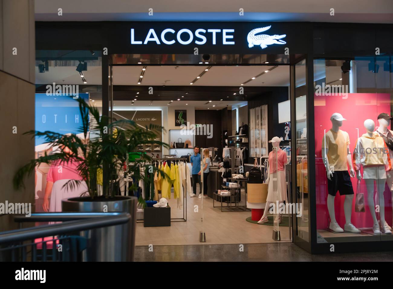 Warshaw, - May 14, Lacoste store in shopping mall Stock Photo - Alamy