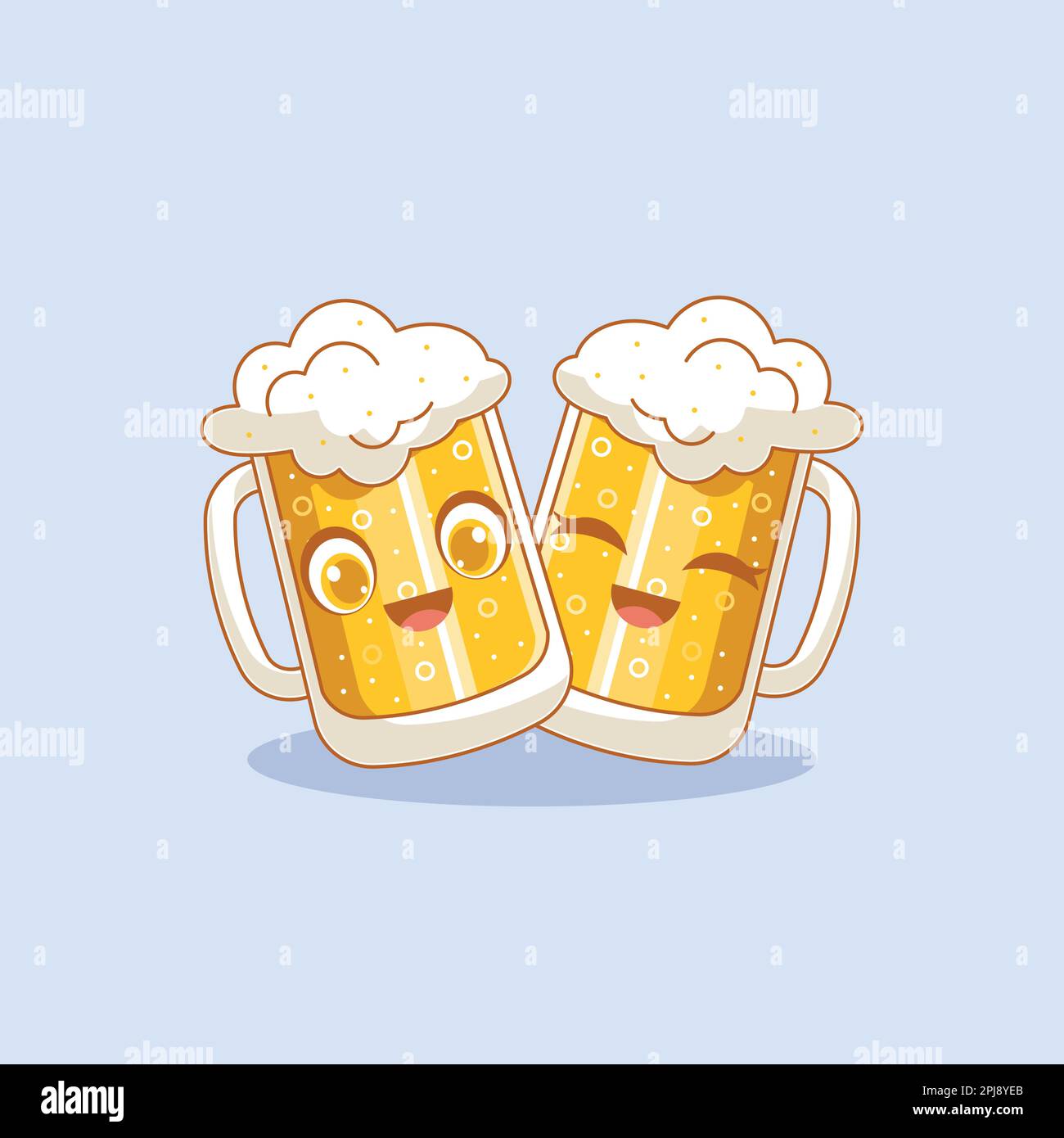 Two glasses of beer party Stock Vector