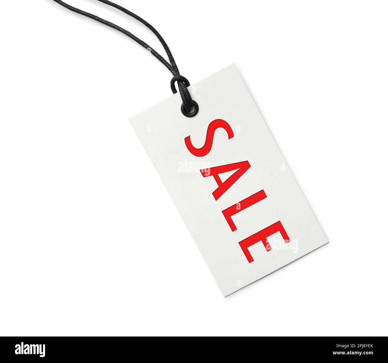 Tag with word SALE on white background Stock Photo
