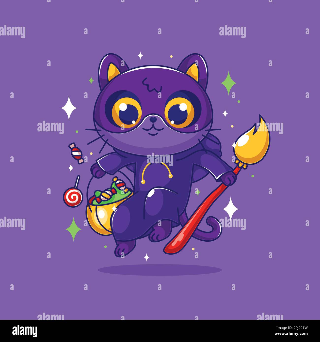Cartoon Halloween cat illustration design Stock Vector Image & Art - Alamy