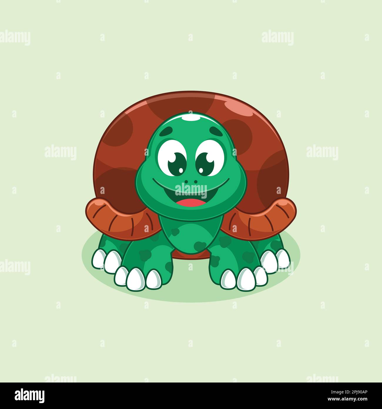 Cute smiling turtle cartoon design Stock Vector