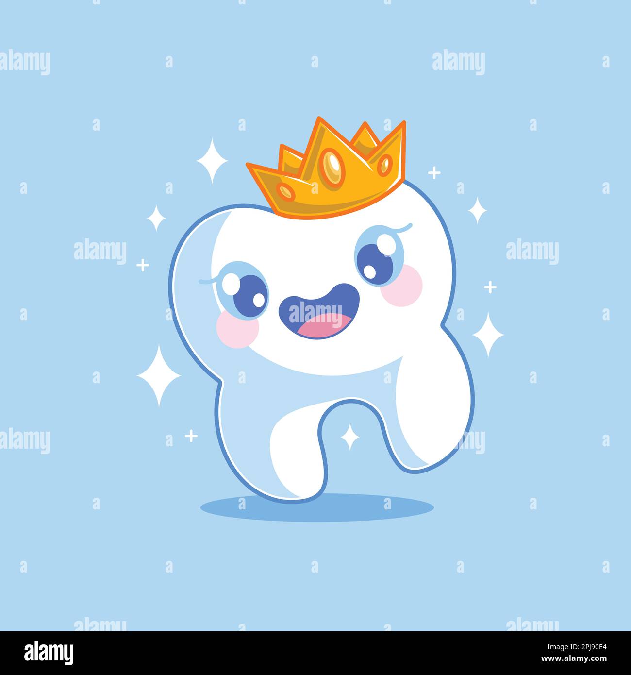 Tooth and royal king cartoon design Stock Vector