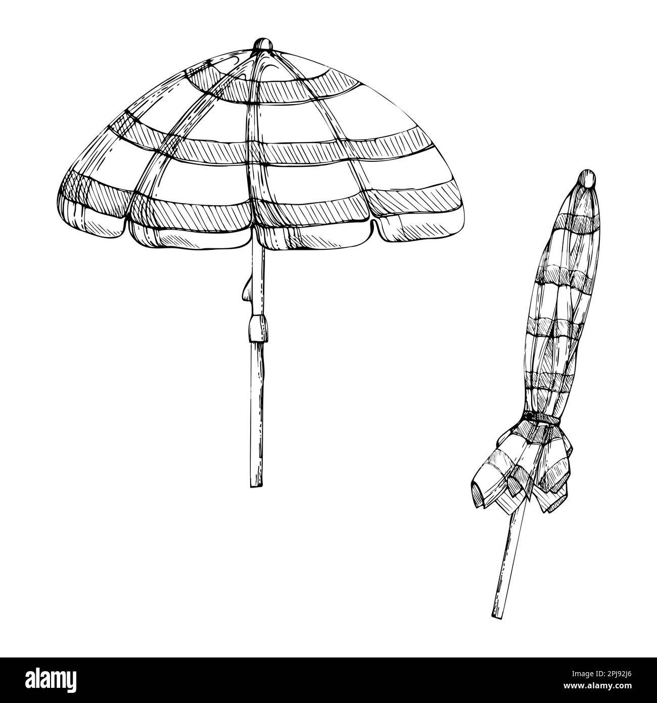 Beach Umbrella Watercolor Hand Drawn Sketch Top View Vector Illustration  Stock Vector by ©ajjjgul 389033140