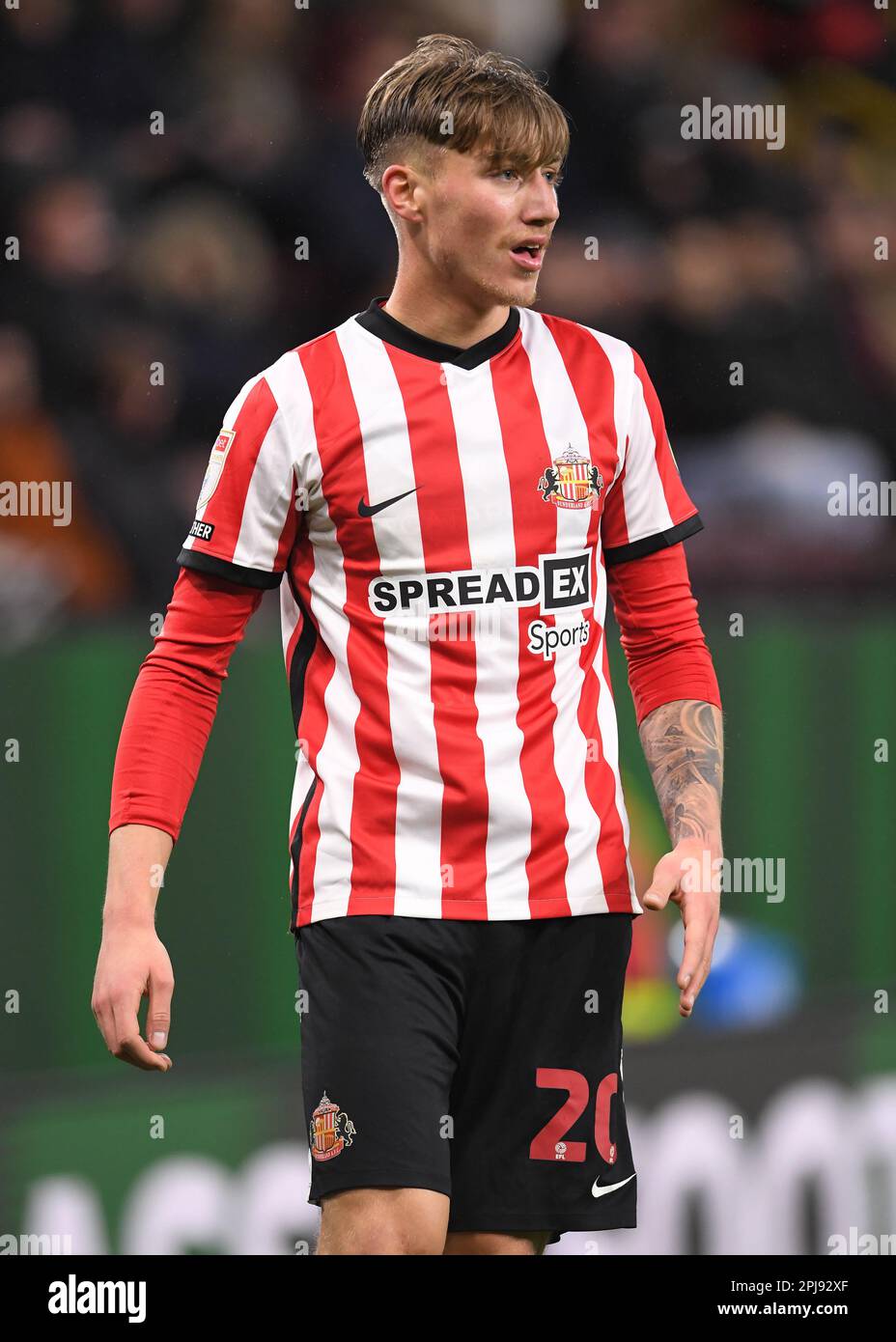 Burnley, UK. 31st Mar, 2023. Jack Clarke of Sunderland during the Sky Bet Championship match at Turf Moor, Burnley. Picture credit should read: Gary Oakley/Sportimage Credit: Sportimage/Alamy Live News Stock Photo