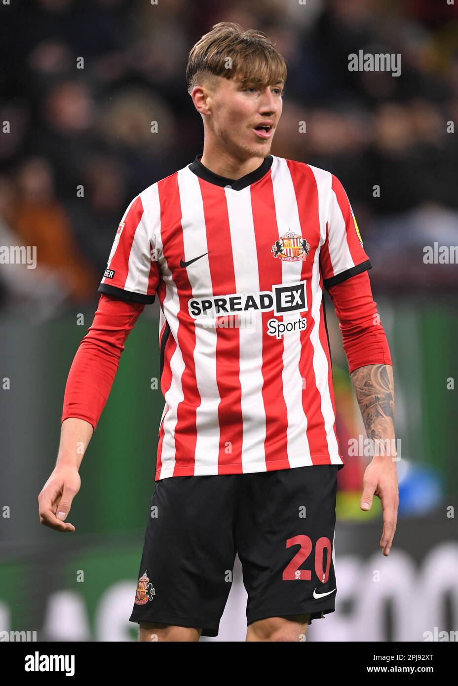 Burnley, UK. 31st Mar, 2023. Jack Clarke of Sunderland during the Sky Bet Championship match at Turf Moor, Burnley. Picture credit should read: Gary Oakley/Sportimage Credit: Sportimage/Alamy Live News Stock Photo