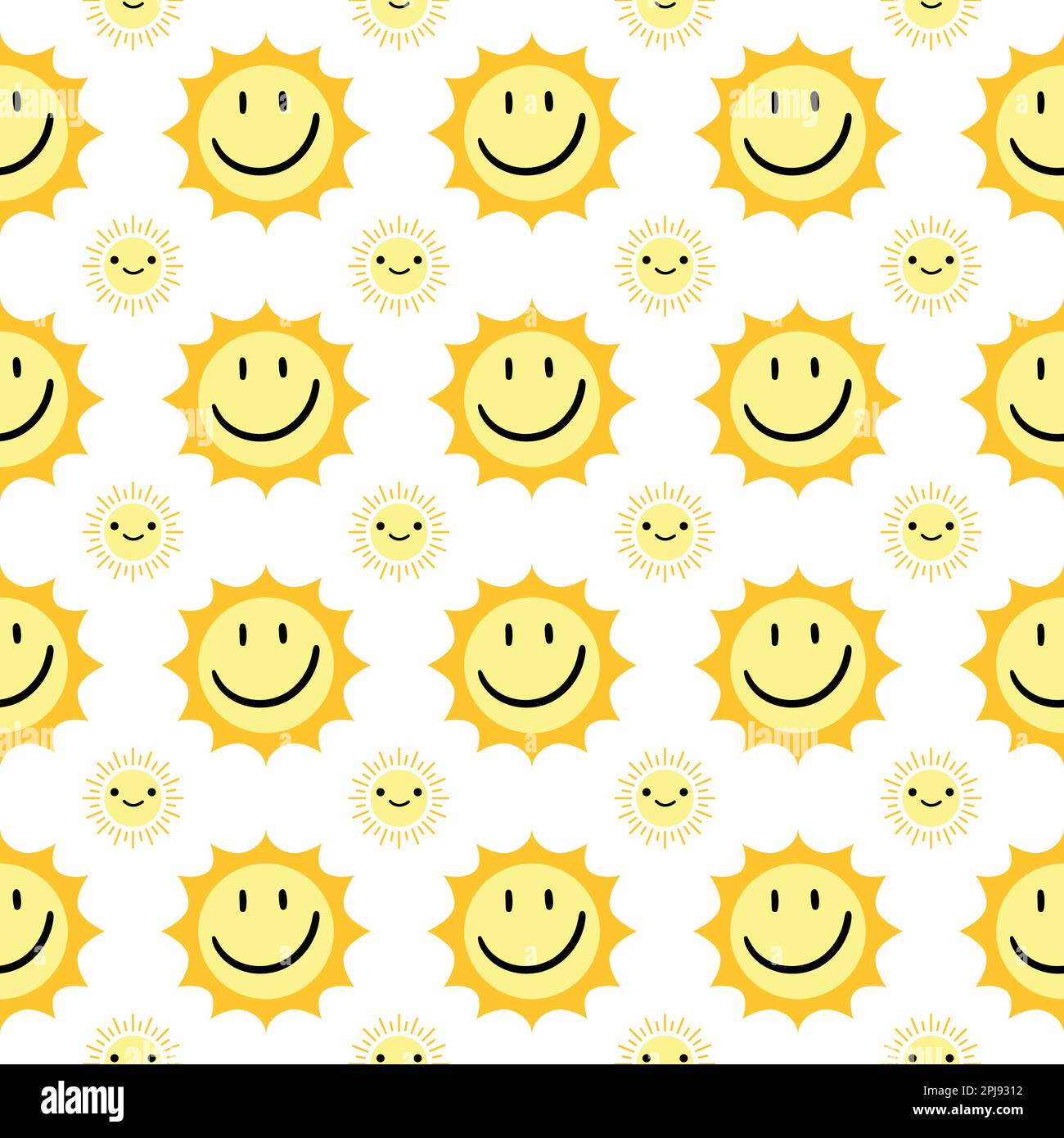 Sun seamless pattern. Colorful sun seamless pattern. Seamless pattern Stock Vector
