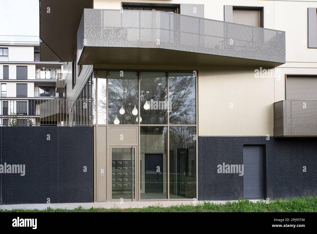 Facade of a modern apartment building with balconies Stock Photo - Alamy