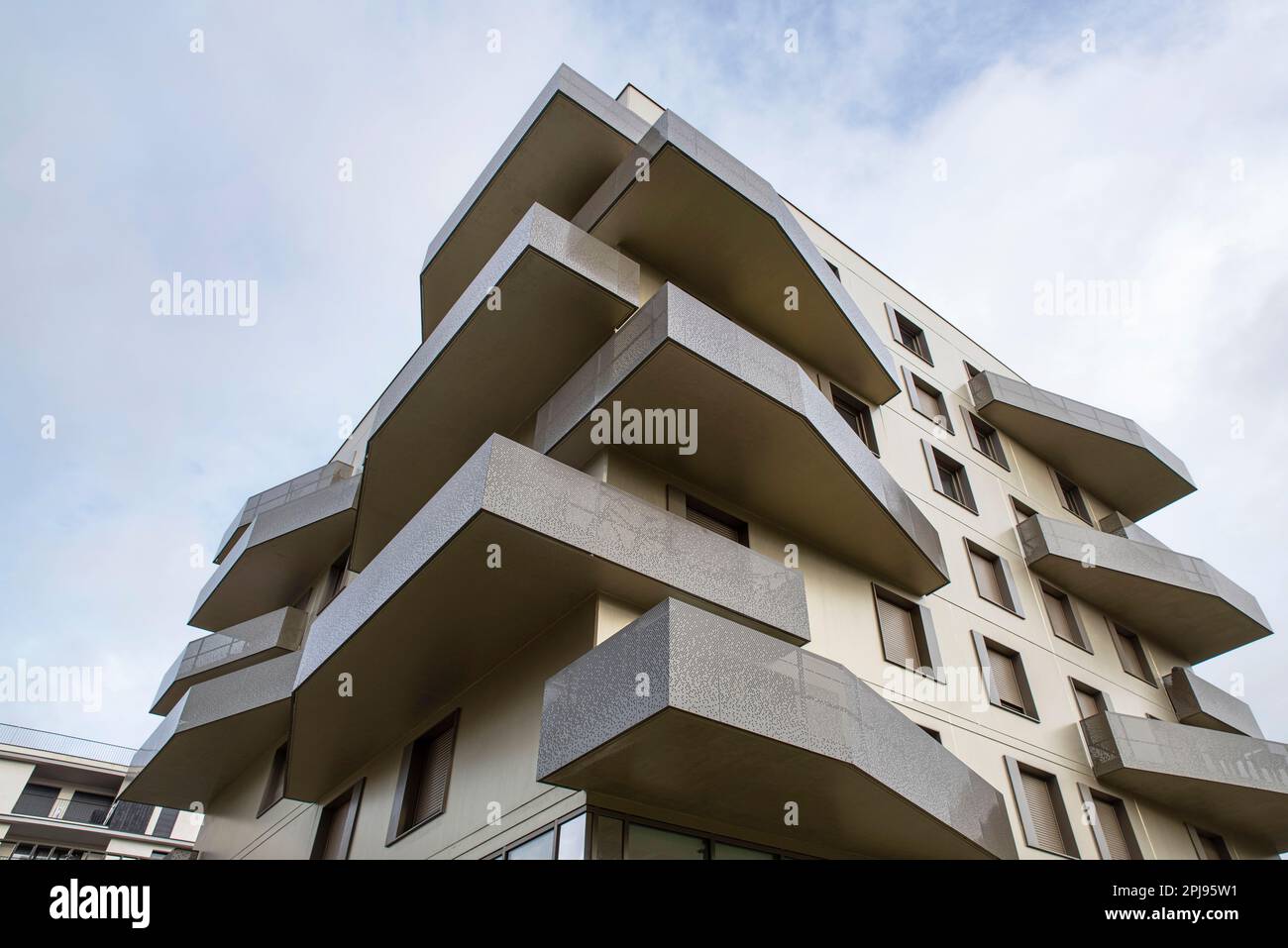 Facade of a modern apartment building with balconies Stock Photo - Alamy