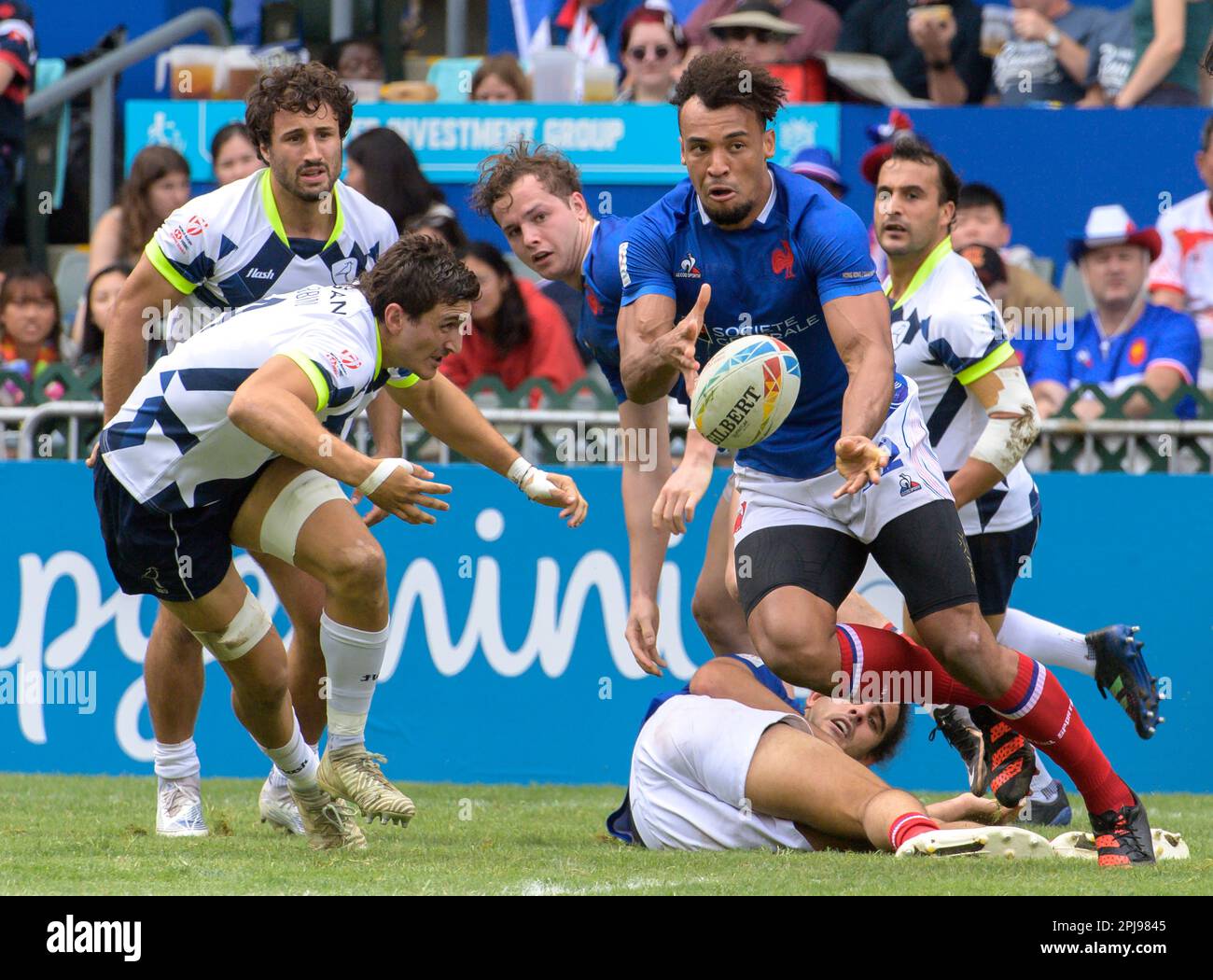 Hong kong rugby 7s hkrugby 7s france vs uruguay hires stock