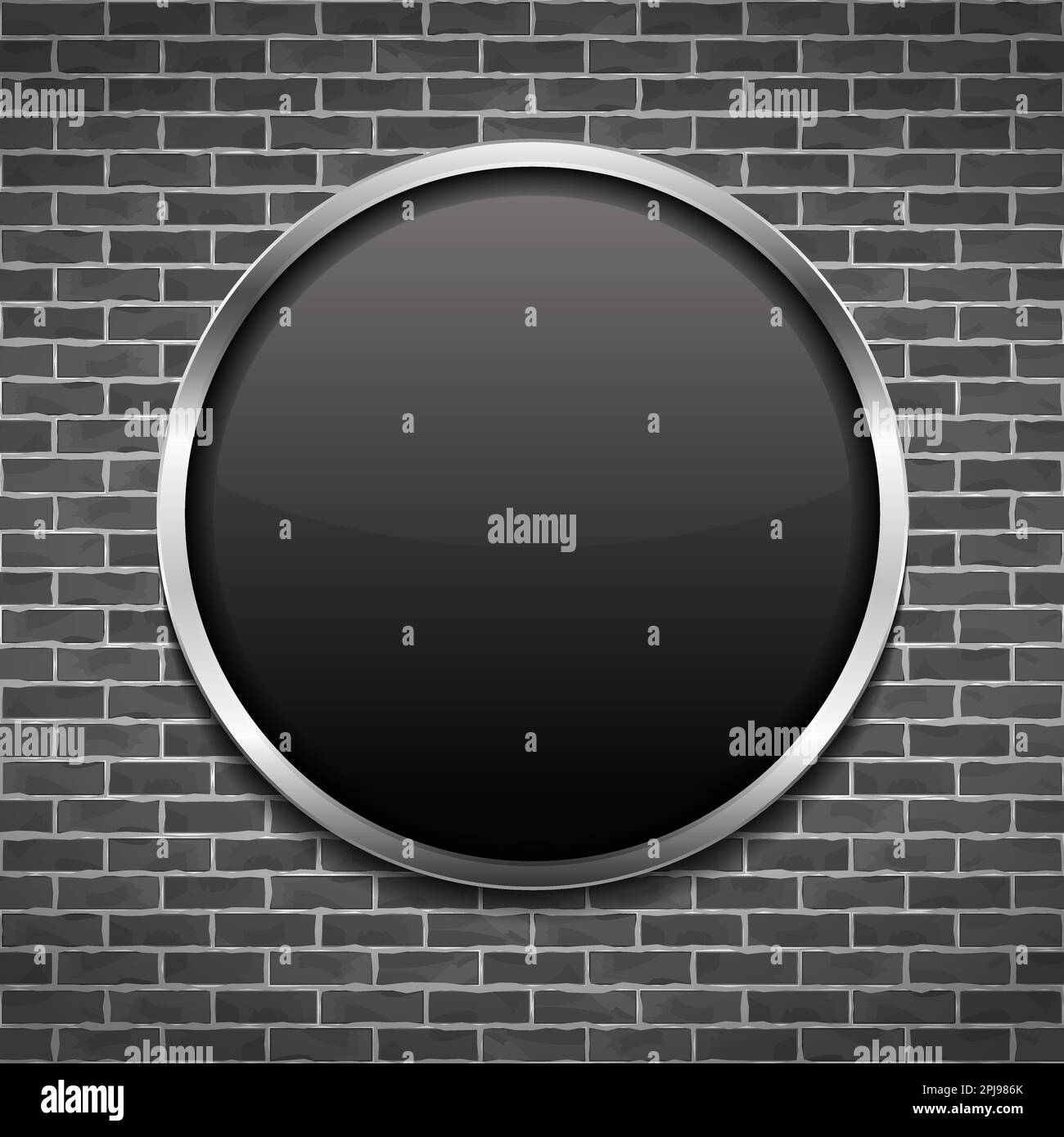 Black round frame on brick wall, vector eps10 illustration Stock Vector ...