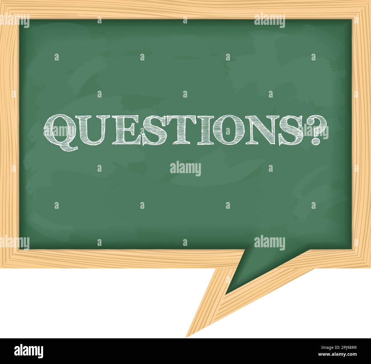 Blackboard with the word questions?, vector eps10 illustration Stock
