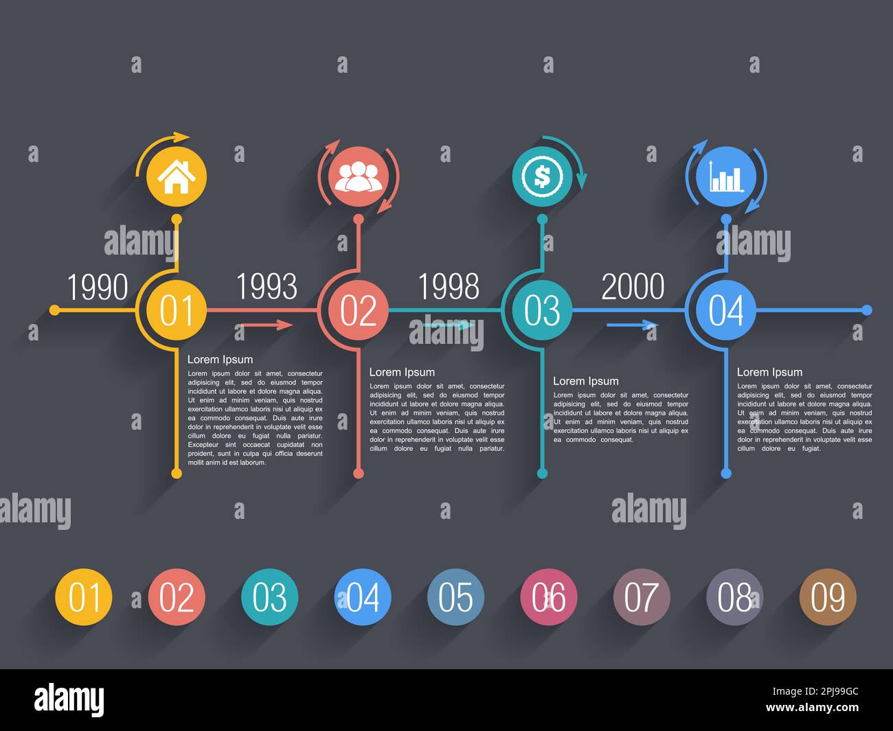 Timeline infographics design template, vector eps10 illustration Stock