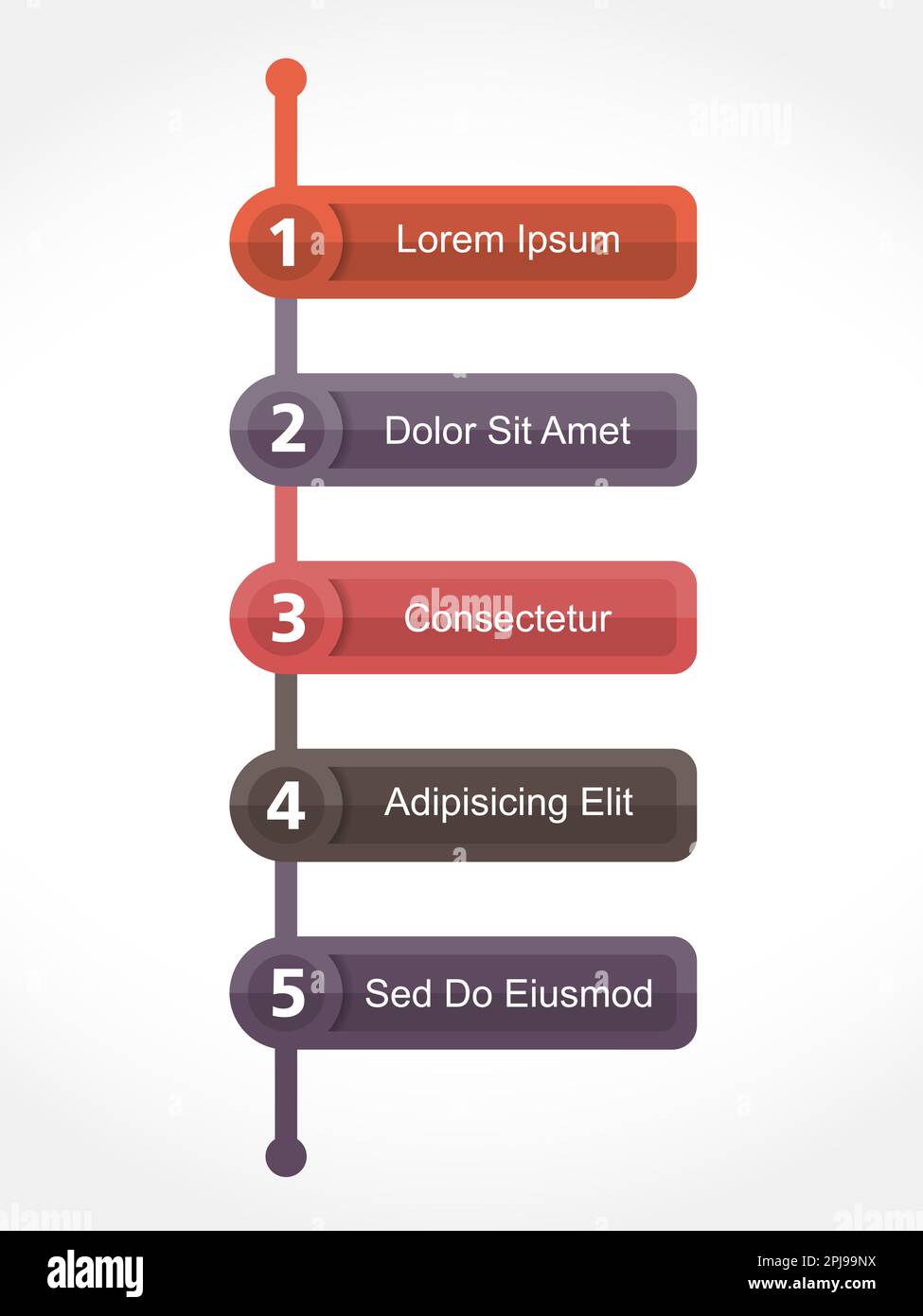Design template with five elements with numbers and place for your text ...