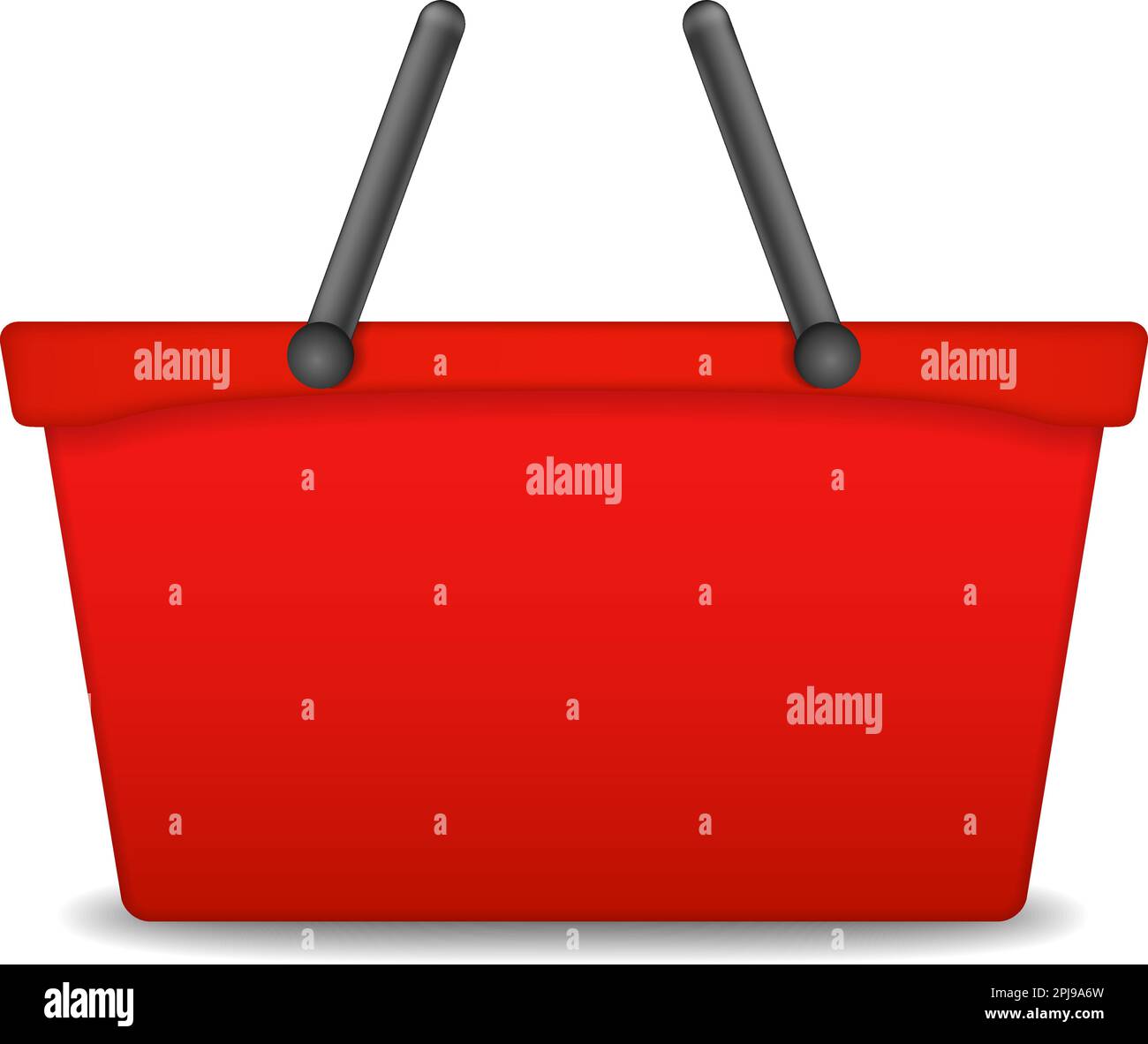 Red shopping basket on white background, vector eps10 illustration ...