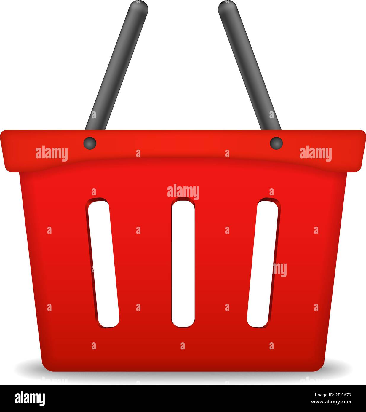 Red shopping basket icon on white background, vector eps10 illustration