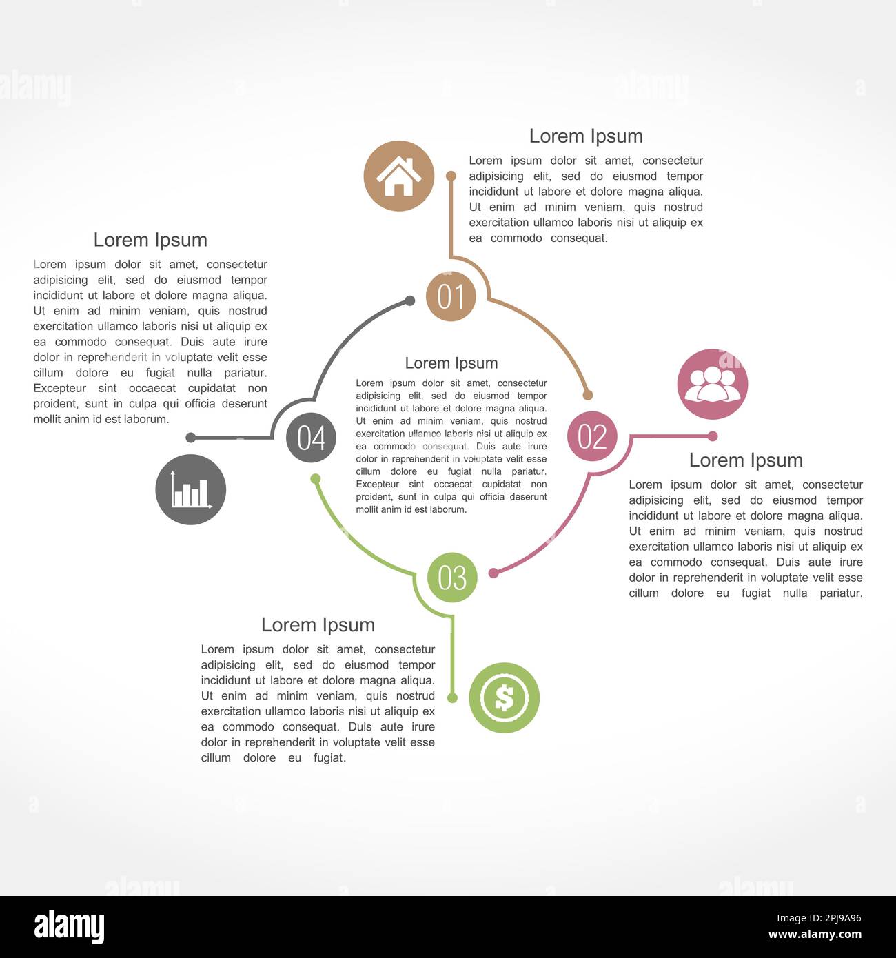 Infographics design template with four elements, vector eps10 ...