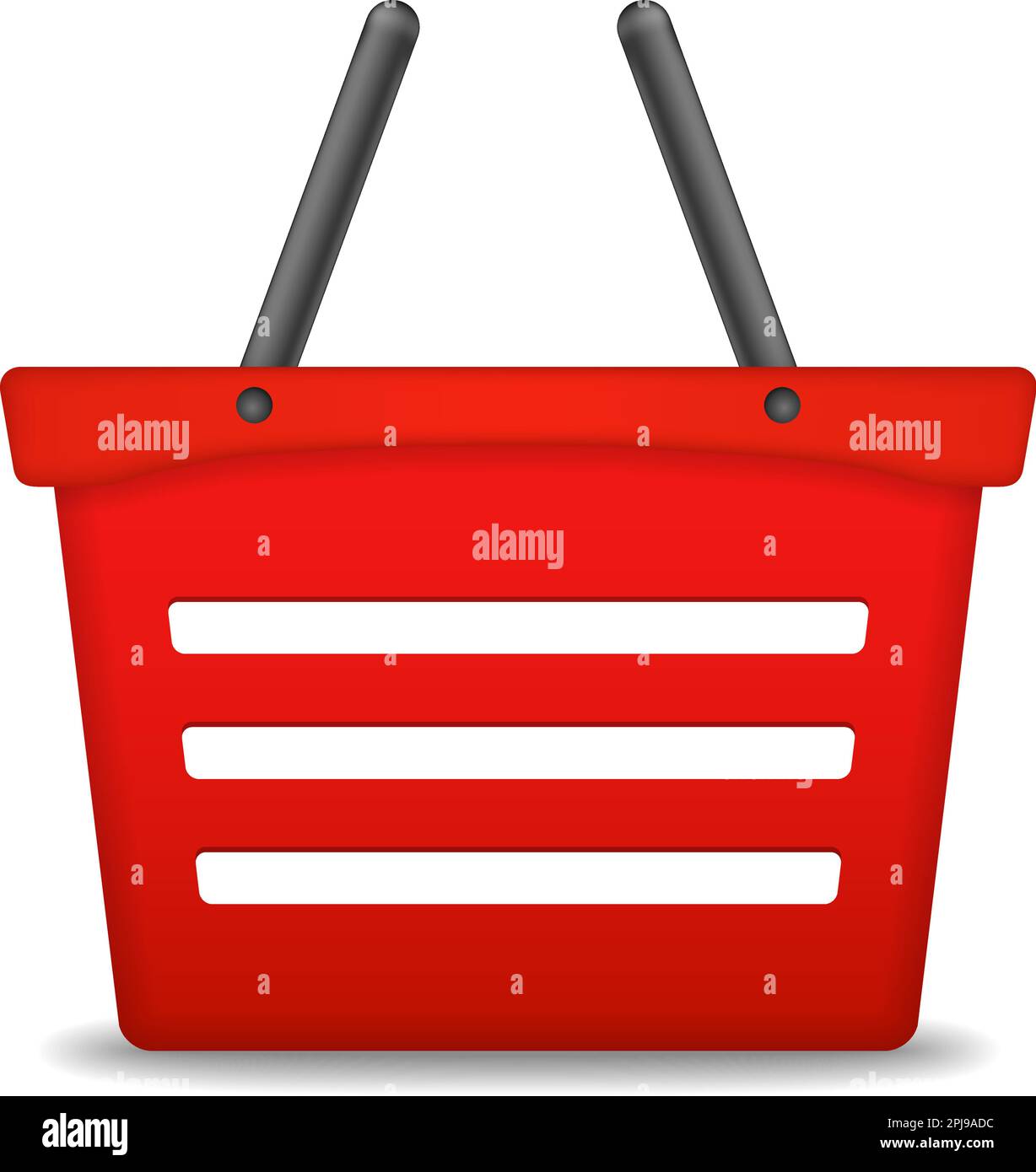 Red shopping basket icon on white background, vector eps10 illustration ...
