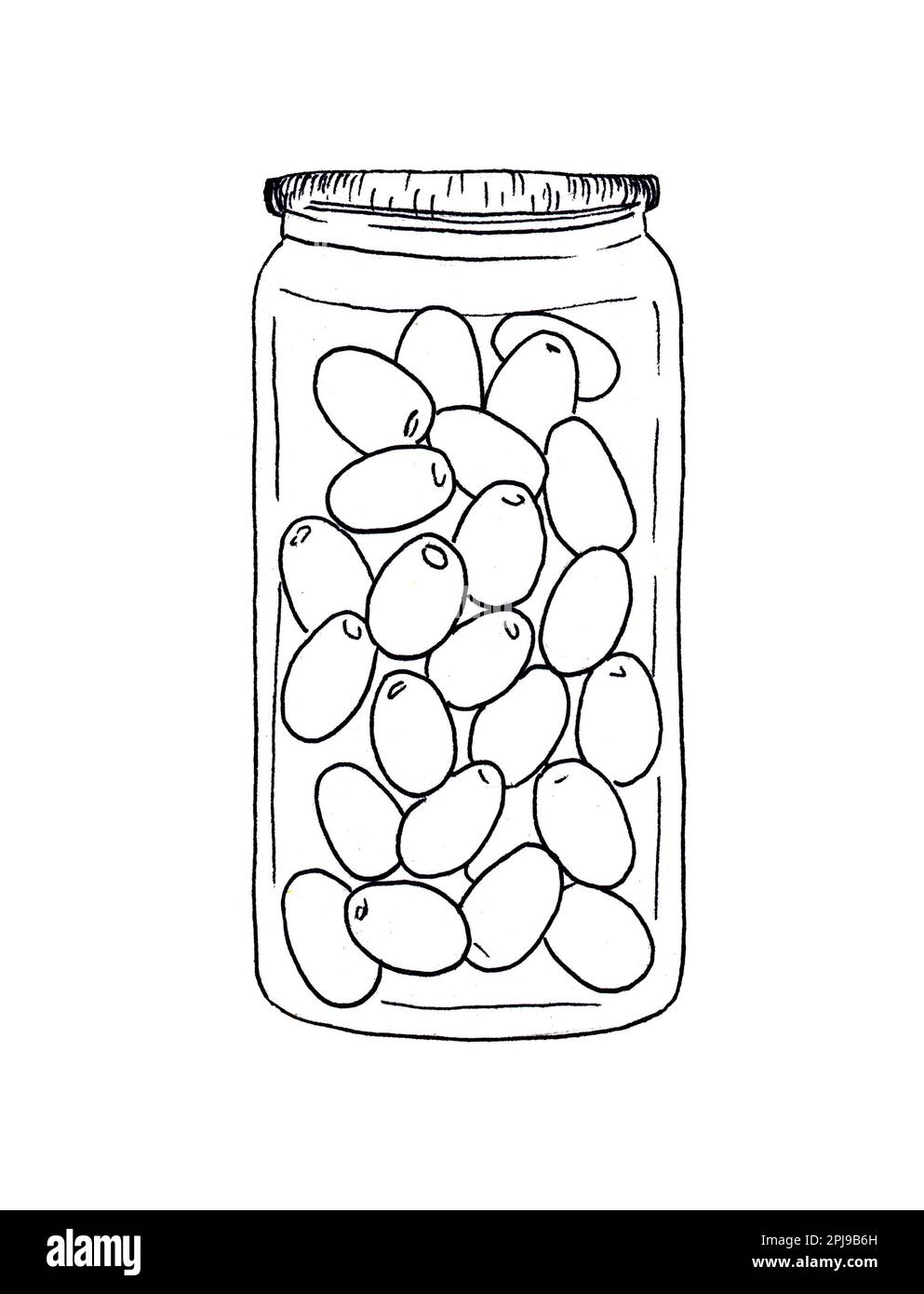 Jar with olives. Graphic hand drawn illustration Stock Photo Alamy