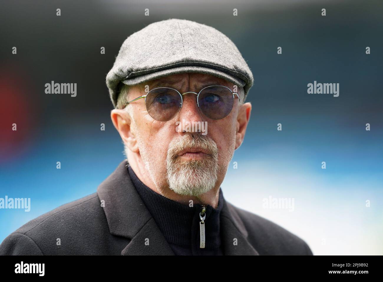 Mark Lawrenson working for Liverpool TV during the Premier League match at the Etihad Stadium, Manchester. Picture date: Saturday April 1, 2023. Stock Photo