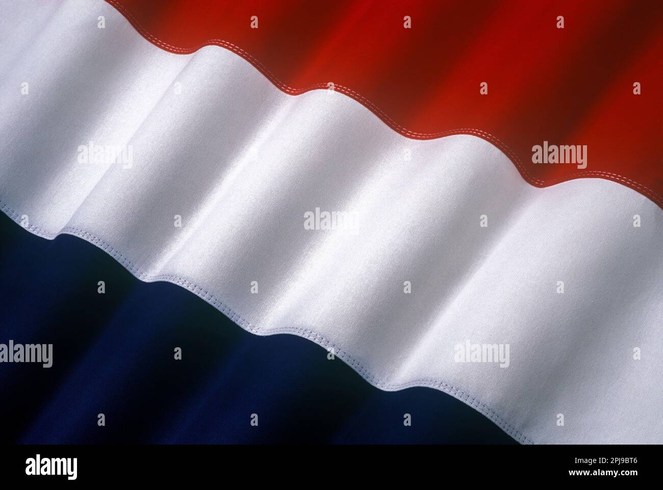FLAG NETHERLANDS MADE OF STITCHED COTTON BUNTING Stock Photo