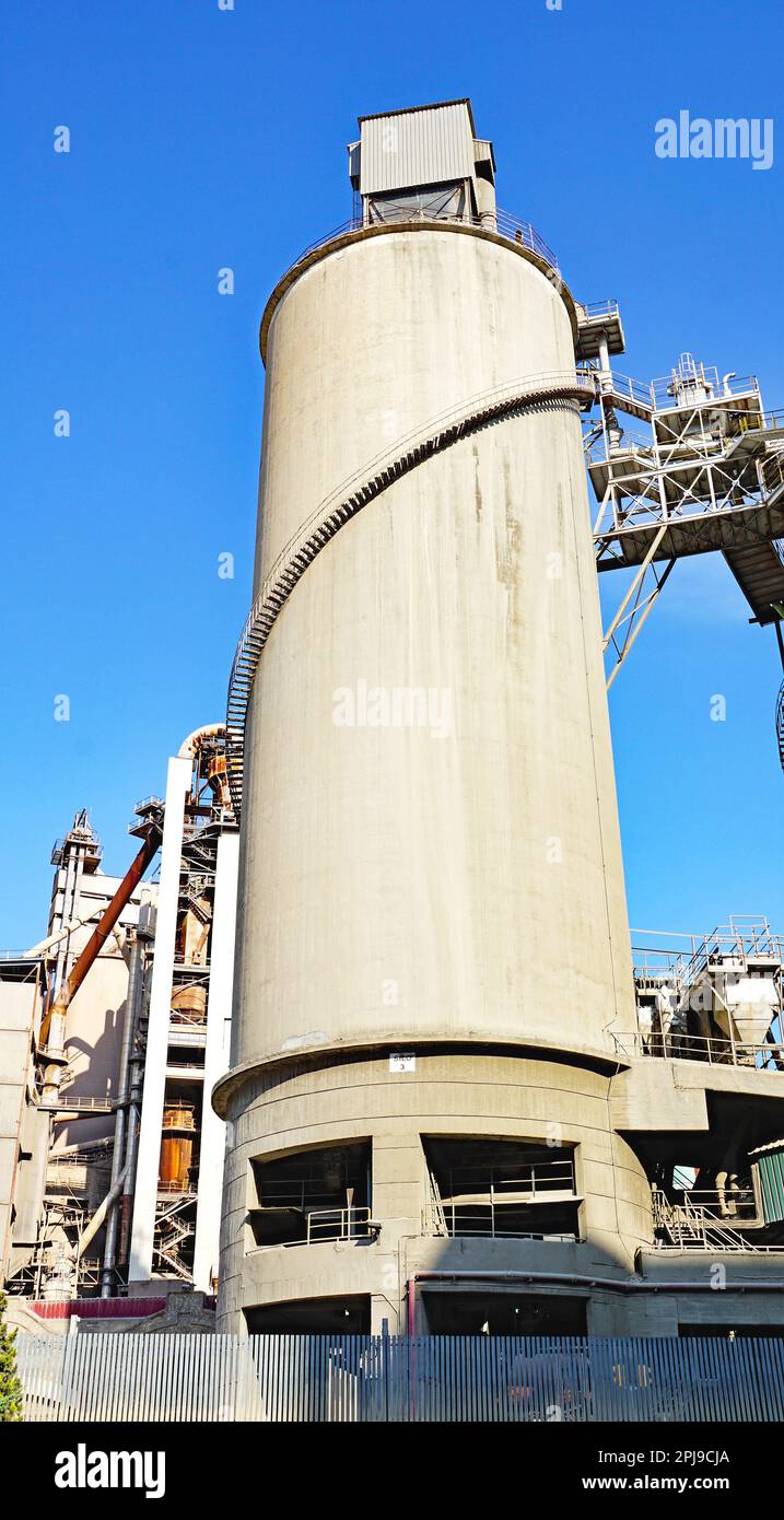 Cement factory in Vallcarca, El Garraf, Barcelona, Catalunya, Spain, Europe Stock Photo