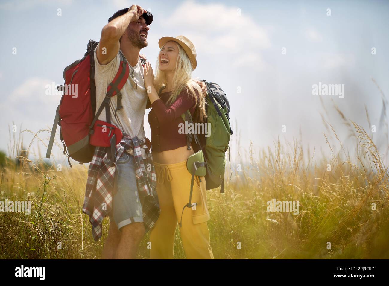 Freedom And love.smiling couple having fun Stock Photo