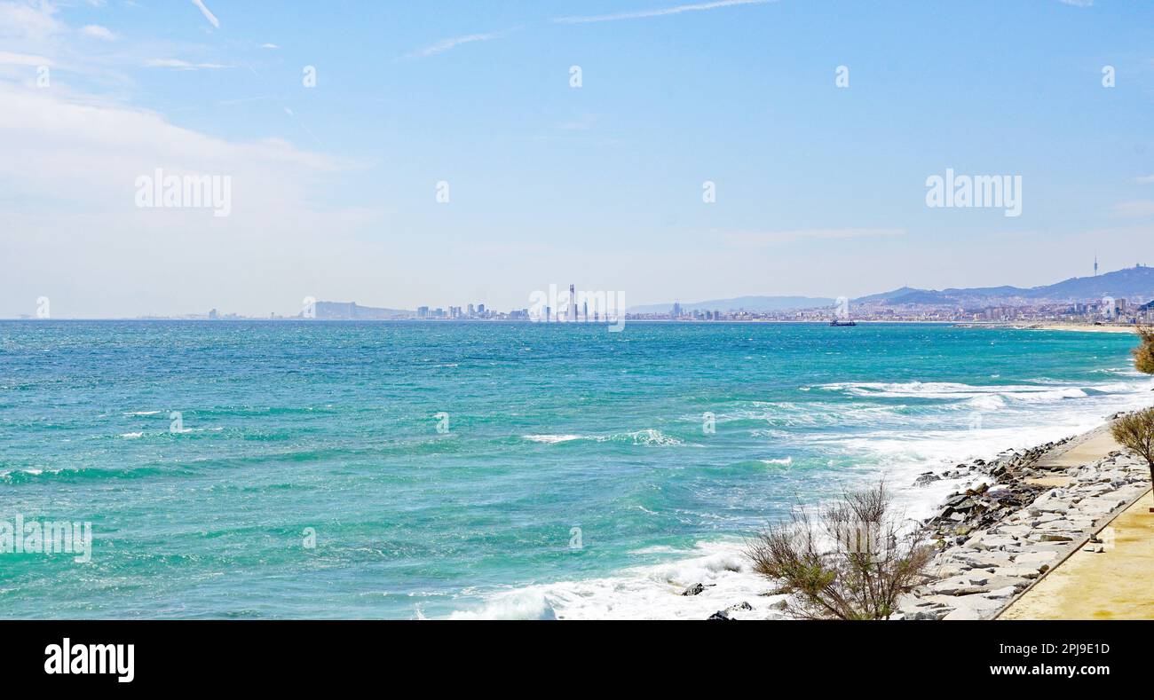 Maresme coast in the province of Barcelona, Catalunya, Spain, Europe ...