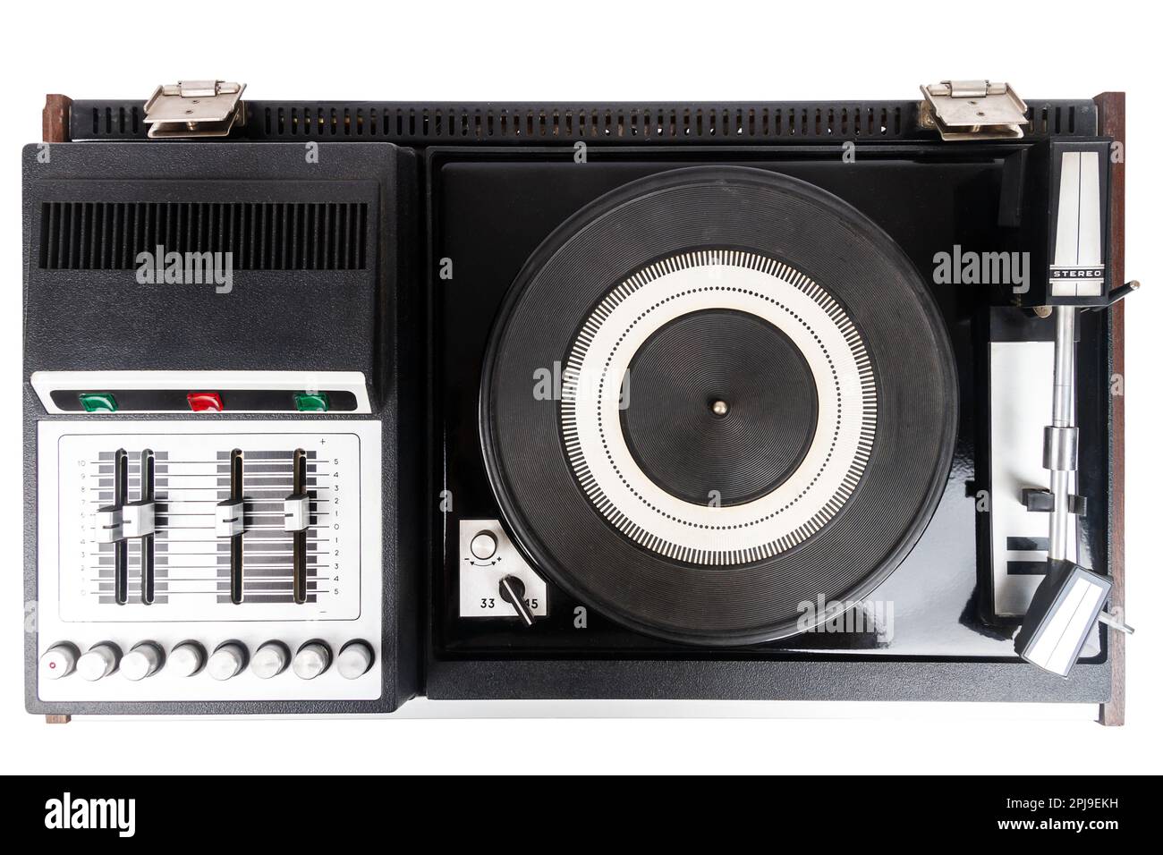 Vintage turntable record player isolated on white background Stock ...