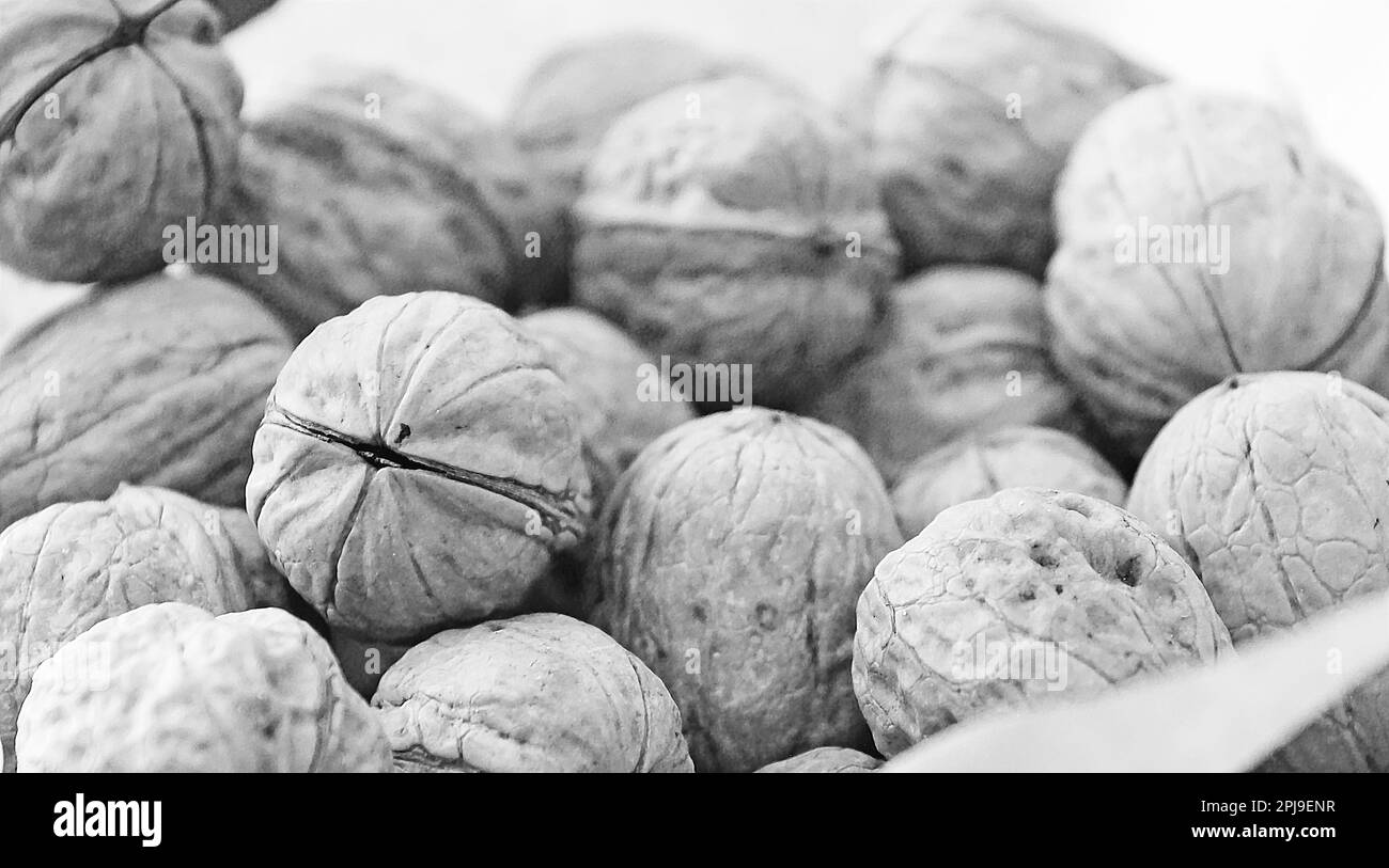 Walnuts in recyclable paper bag Stock Photo