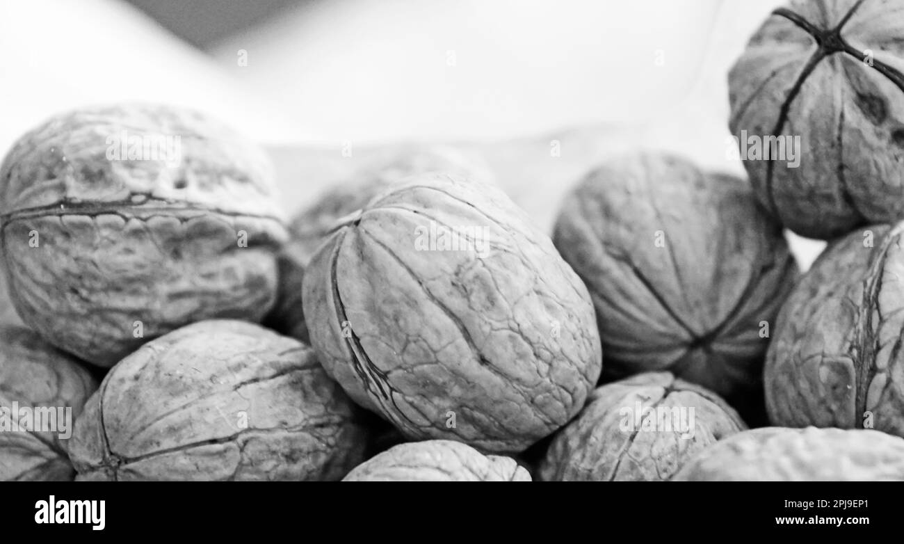 Walnuts in recyclable paper bag Stock Photo