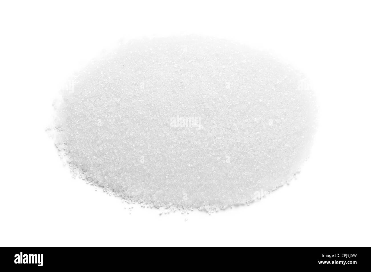 Pile of granulated sugar isolated on white Stock Photo