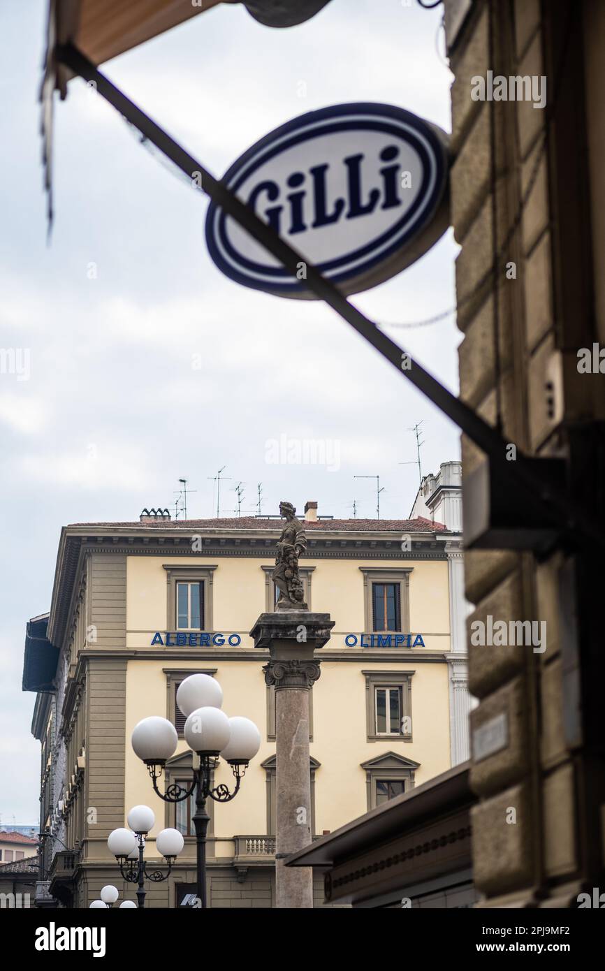 The Column of Abundance in Piazza della Repubblica in Florence, Italy Stock Photo