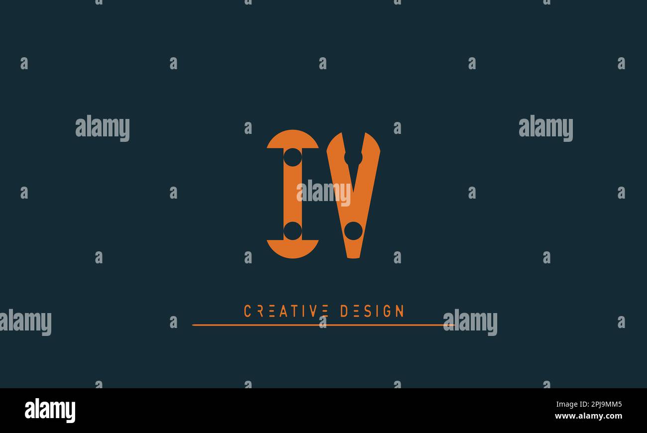 Alphabet letters Initials Monogram logo IV , VI Stock Vector