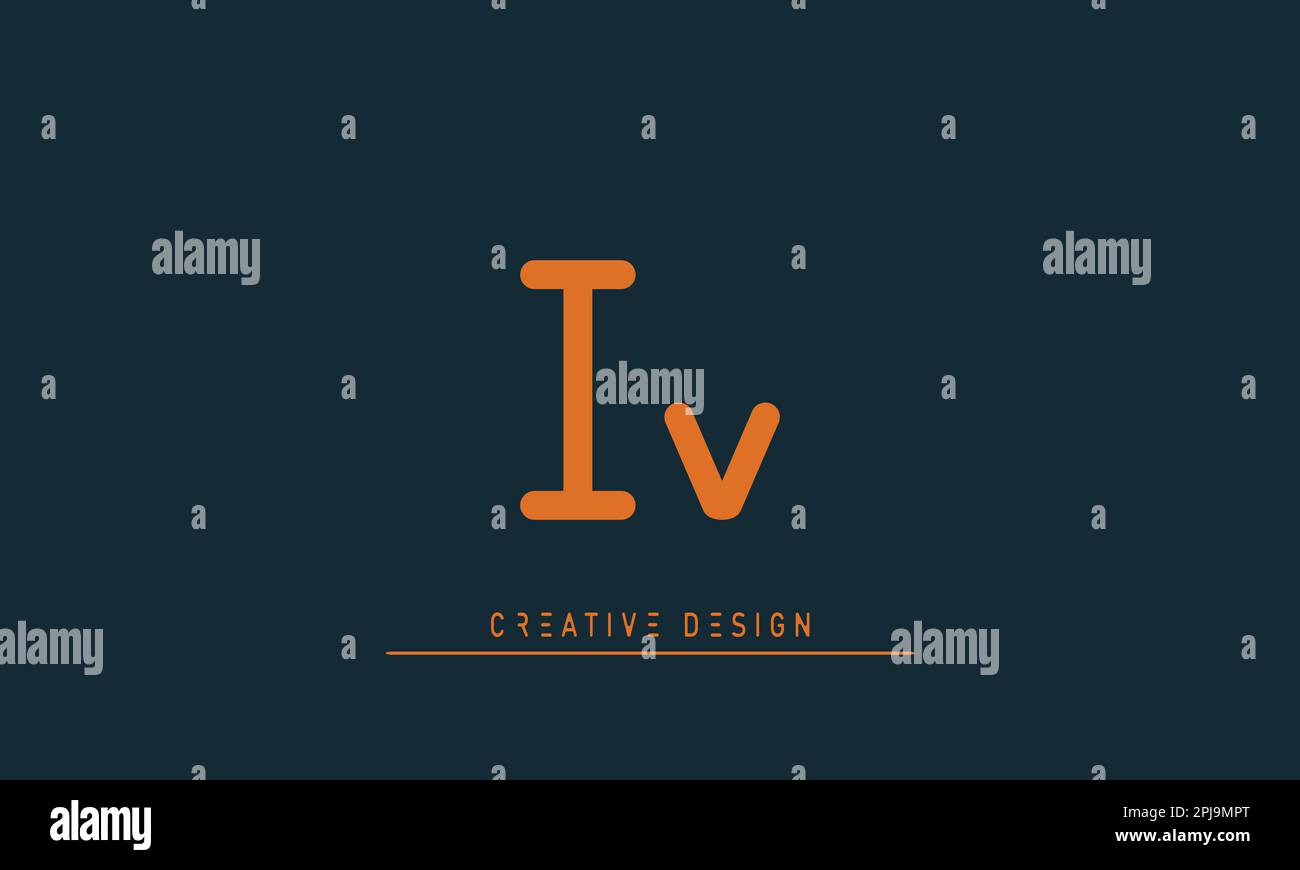 Alphabet letters Initials Monogram logo IV , VI Stock Vector