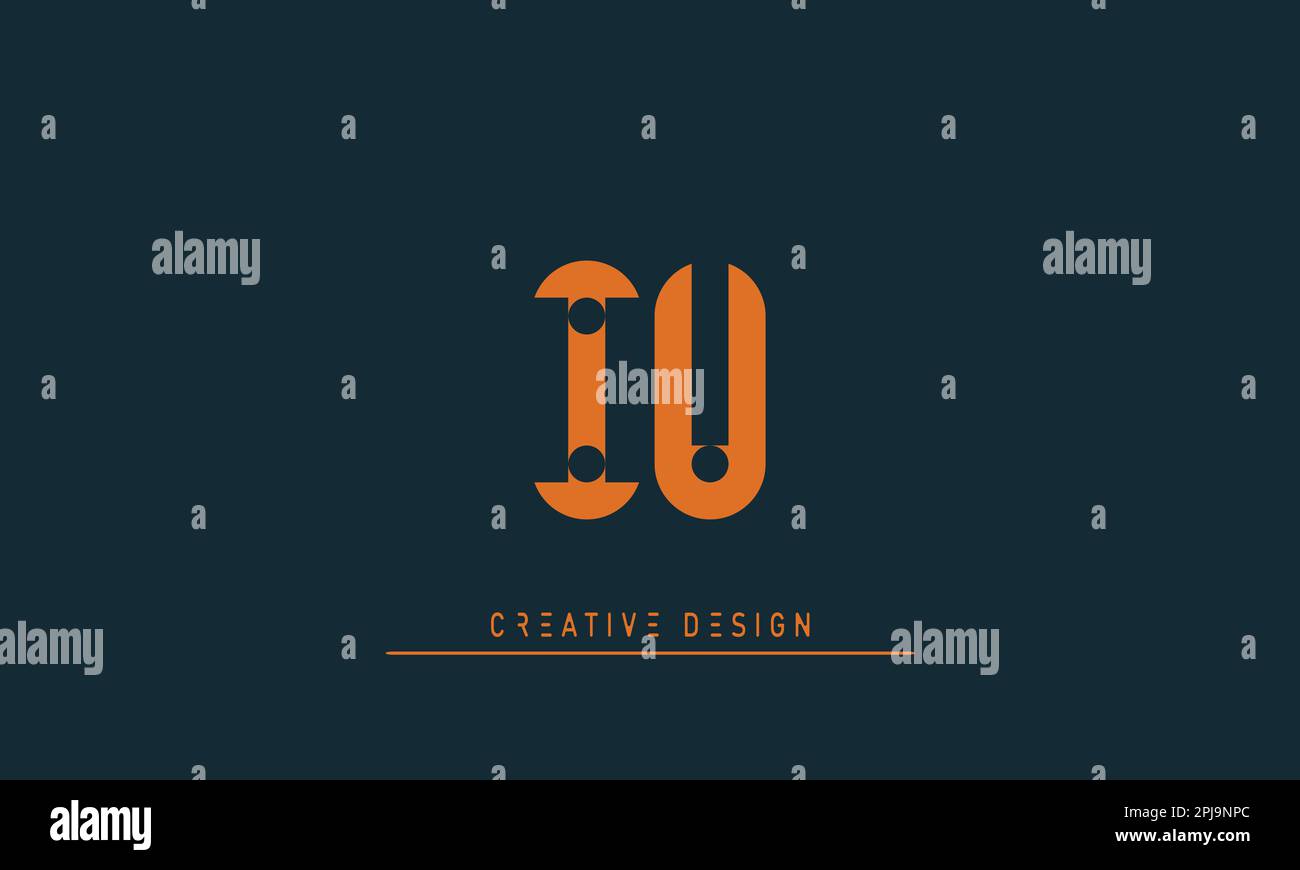 Alphabet letters Initials Monogram logo IU , UI Stock Vector