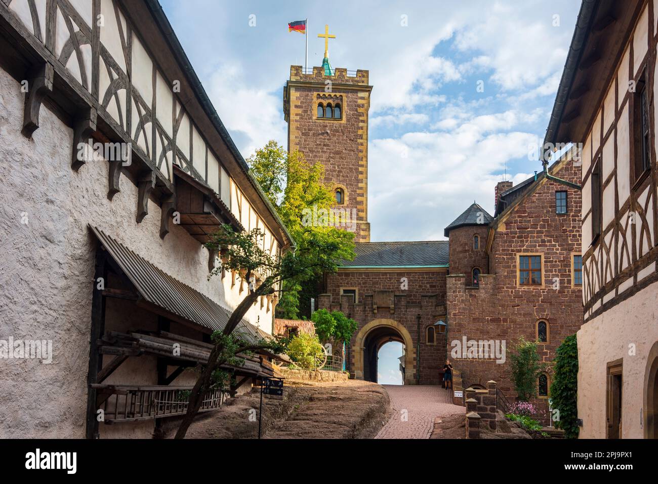 Eisenach: Wartburg Castle, 1. courtyard in , Thüringen, Thuringia ...