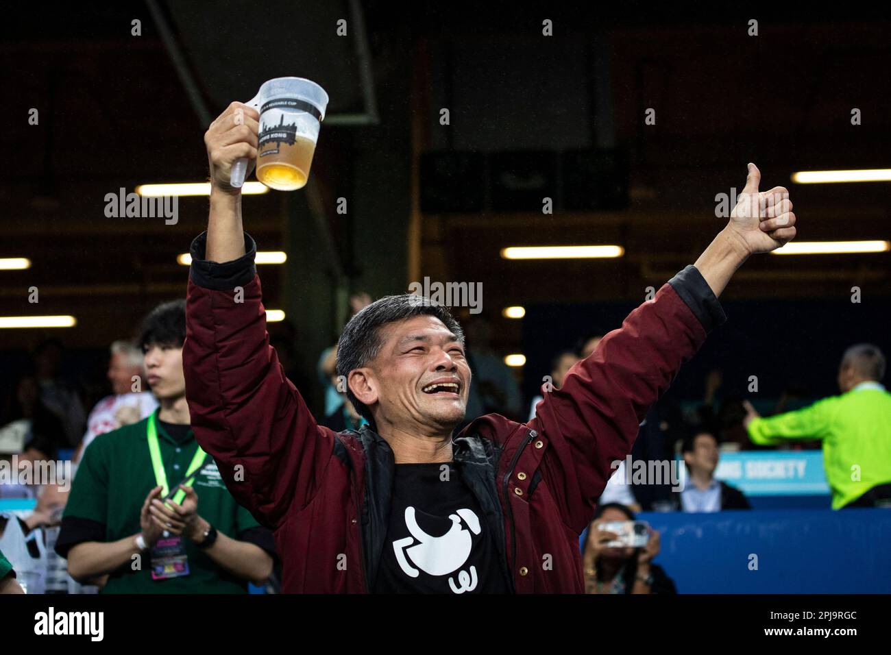 Hong Kong, Hong Kong. 31st Mar, 2023. A fan cheers during the Cathay