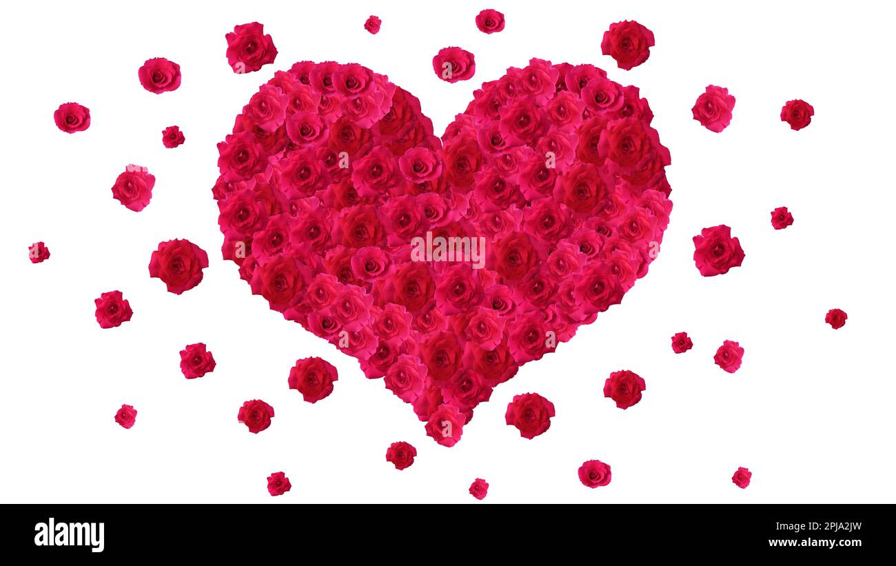 Heart made from red roses Cut Out Stock Images & Pictures Alamy