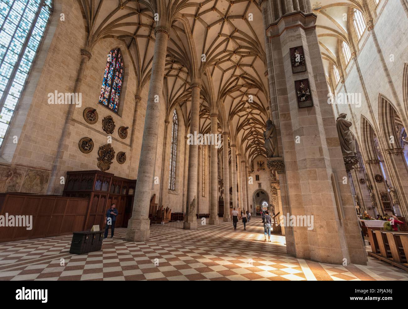 Inside the historic 16th century Gothic Ulm Minster or Cathedral - Ulmer Munster in Old Town, Altstadt, Ulm. Stock Photo