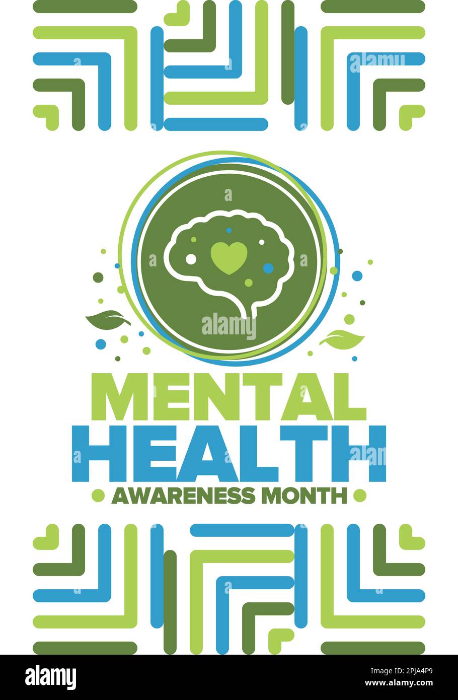 Mental Health Awareness Month in May. Raising awareness of mental