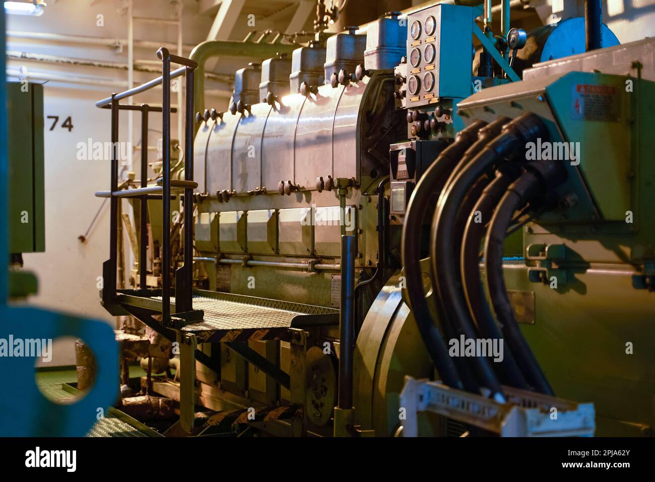 Ship's engine room. Vessel's ( Ship ) Engine Room Space / industrial