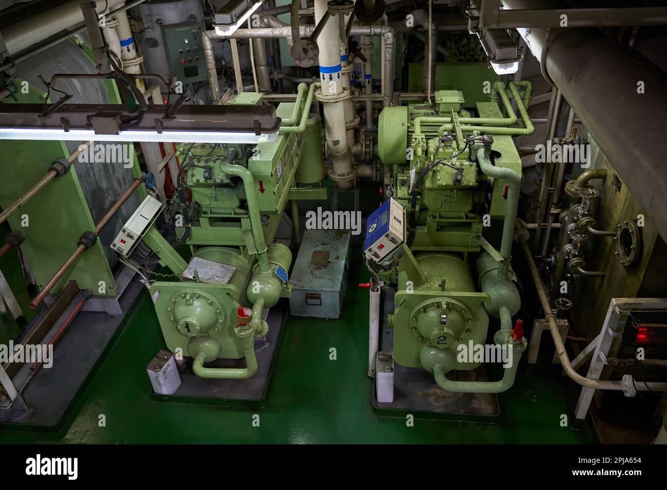 Ship's engine room. Vessel's ( Ship ) Engine Room Space / industrial