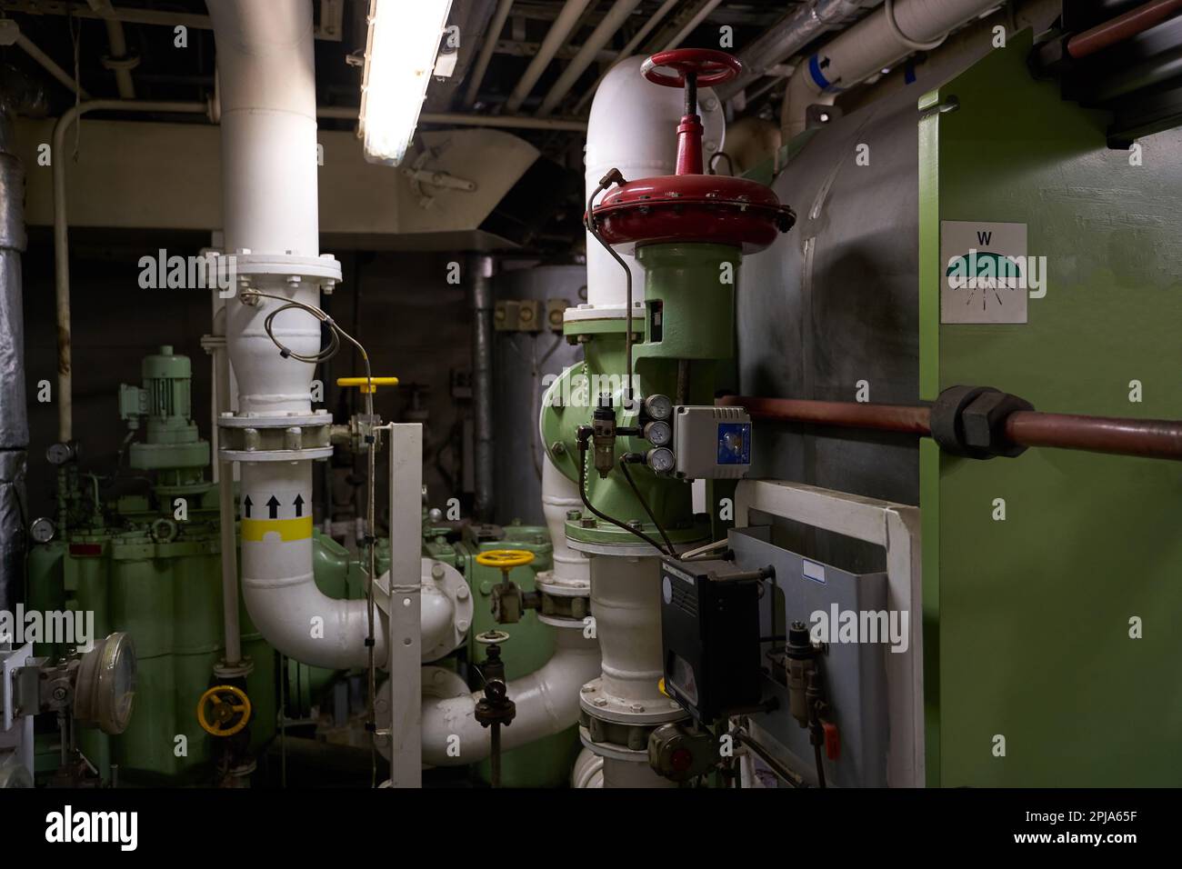 Ship's engine room. Vessel's ( Ship ) Engine Room Space / industrial