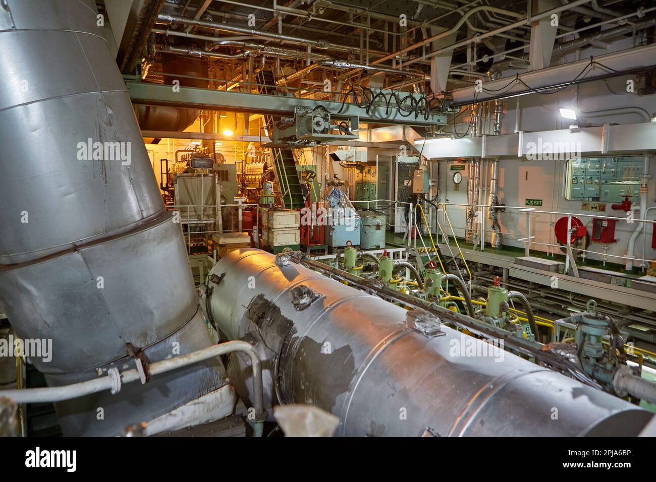 Ship's engine room. Vessel's ( Ship ) Engine Room Space / industrial