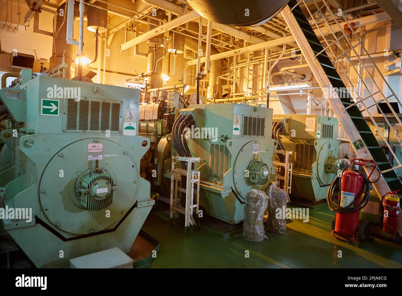 Ship's engine room. Vessel's ( Ship ) Engine Room Space / industrial